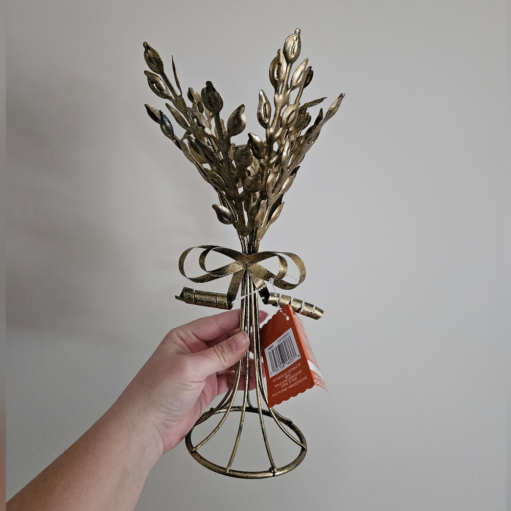 NEW Small Ashland Fall Themed Candle Holder Leaves Branches with a Bow